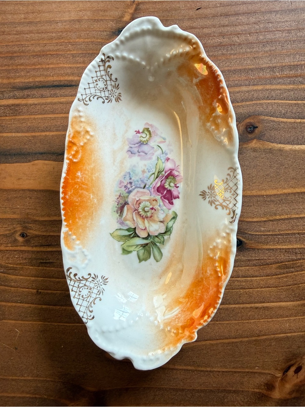 Vintage German dish floral decorative